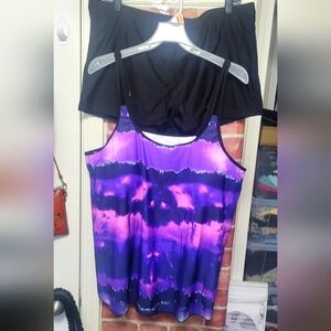 Women's plus size 3X Tankini 2 pcs swim set. Adjustable straps.